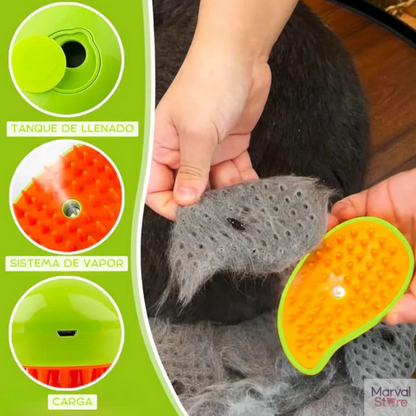 Cepillo de Vapor 3 en 1 Para Mascotas